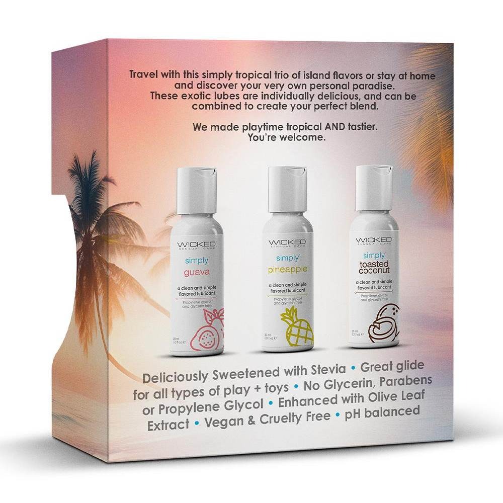 Лубриканты - Набор ароматизированных лубрикантов Wicked Simply Tropical Trio Kit, 3 шт. 3