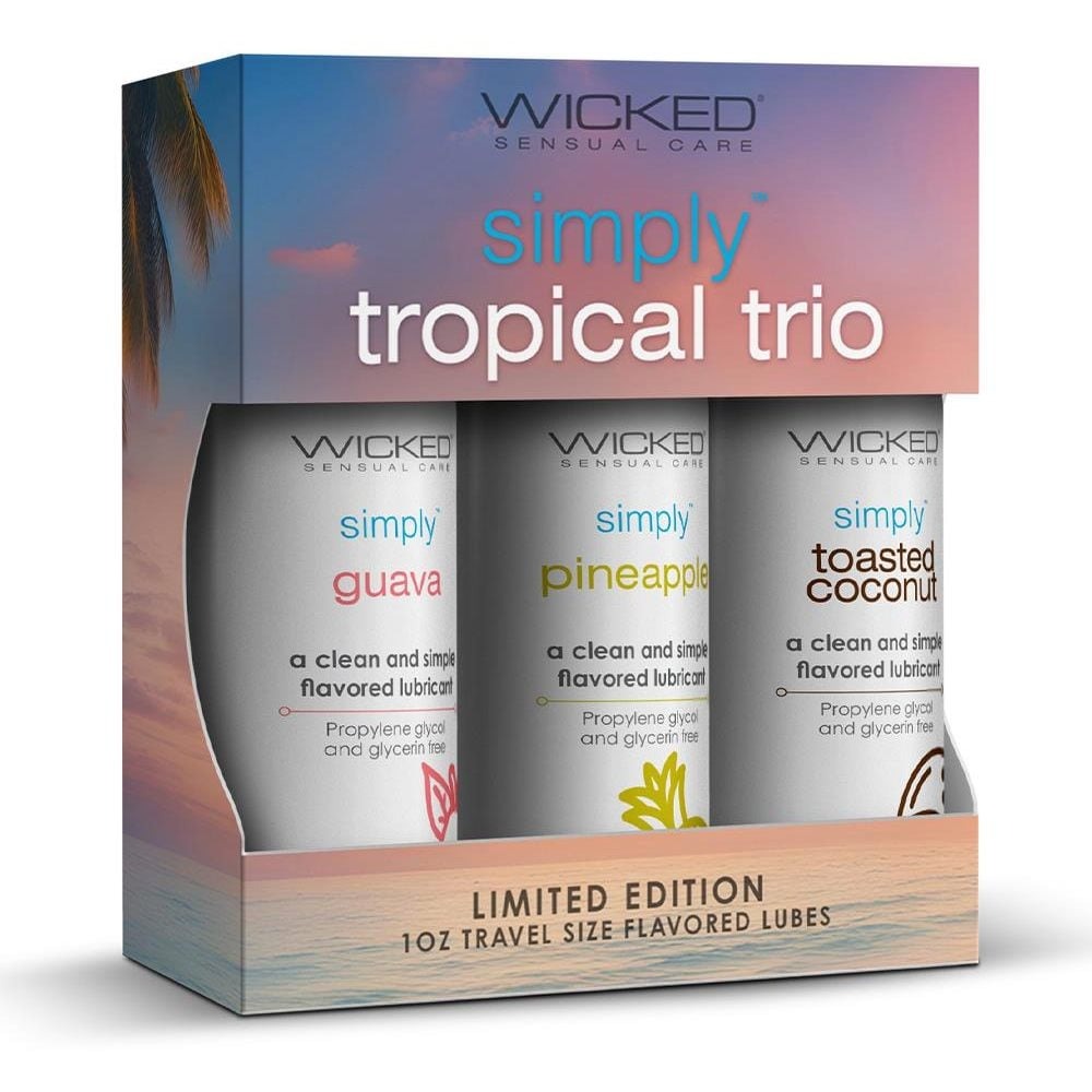 Лубриканты - Набор ароматизированных лубрикантов Wicked Simply Tropical Trio Kit, 3 шт. 2
