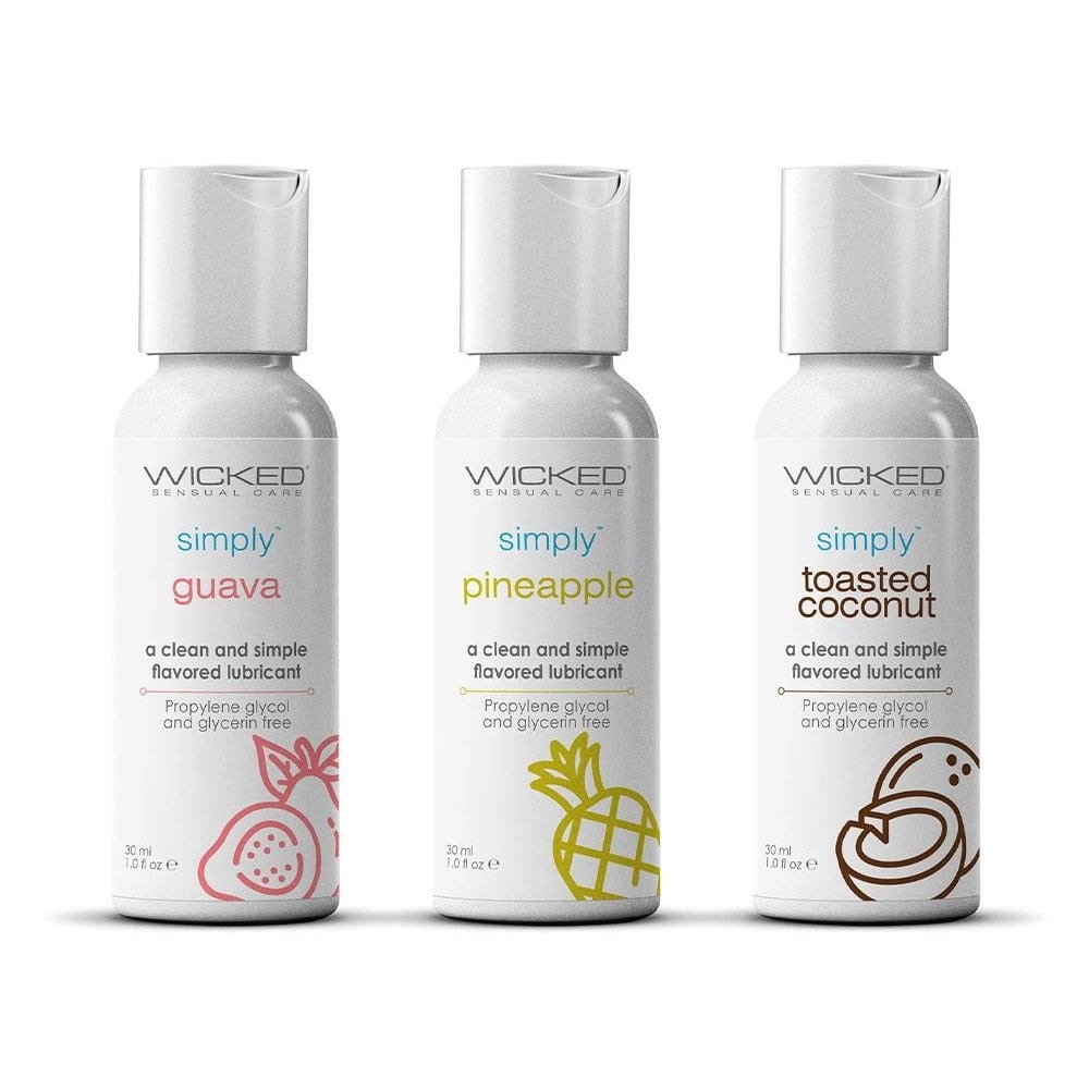 Лубриканты - Набор ароматизированных лубрикантов Wicked Simply Tropical Trio Kit, 3 шт.