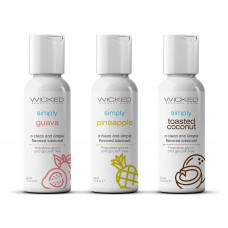 Набор ароматизированных лубрикантов Wicked Simply Tropical Trio Kit, 3 шт.