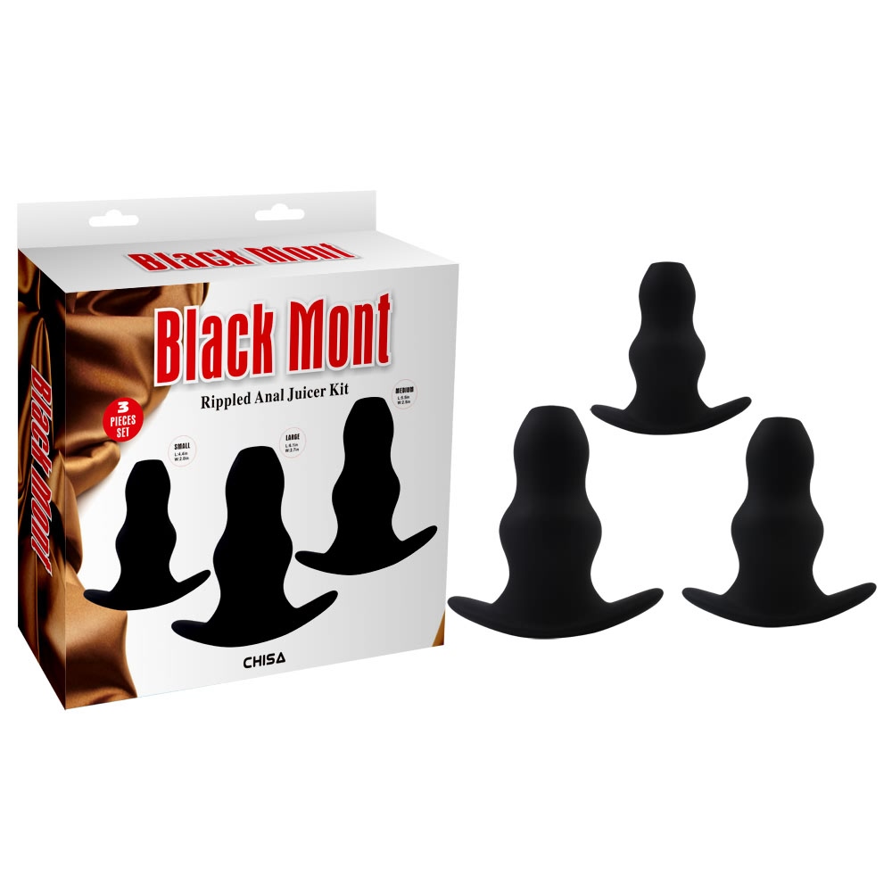 Секс игрушки - Набор анальных тоннелей Chisa Black Mont Rippled Anal Juicer Kit, черный