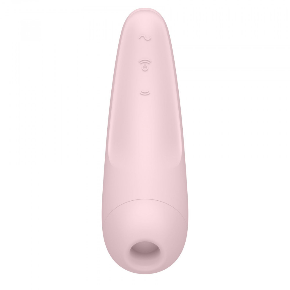 Вибраторы вакуумные - Вакуумный клиторальный стимулятор Satisfyer Curvy 2+ Pink с управлением через интернет 4
