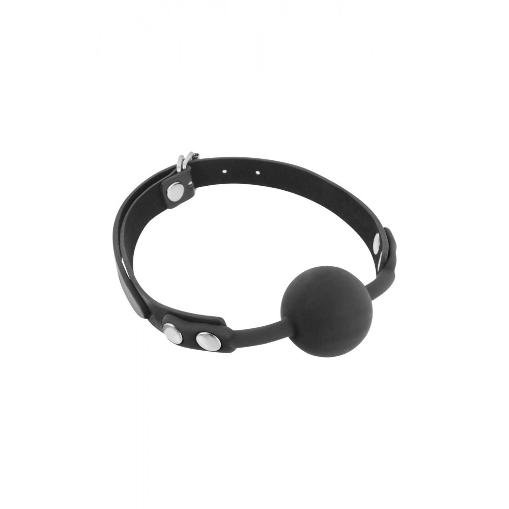 Кляп - Классический кляп с силиконовым шариком Fetish Tentation Silicone Gag Ball Black