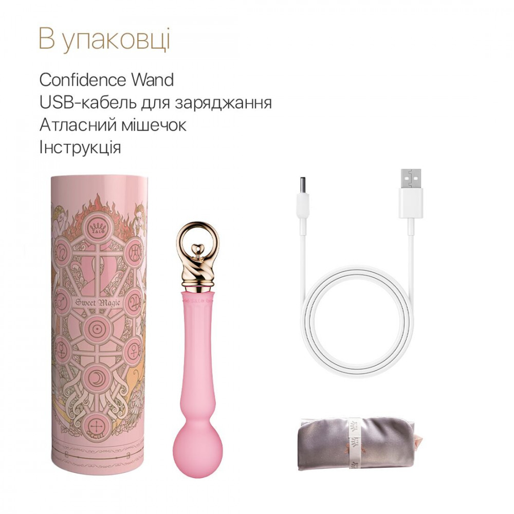Вибромассажеры - Вибромассажер с подогревом Zalo Sweet Magic - Confidence Wand Fairy Pink 3