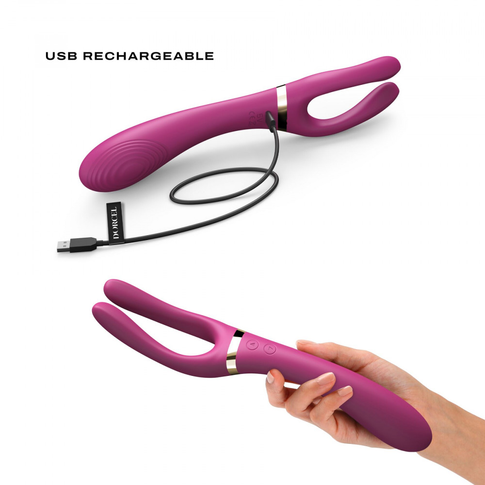 Вибраторы для пар - Вибратор-стимулятор Dorcel INFINITE JOY PLUM, многофункциональный, унисекс 4