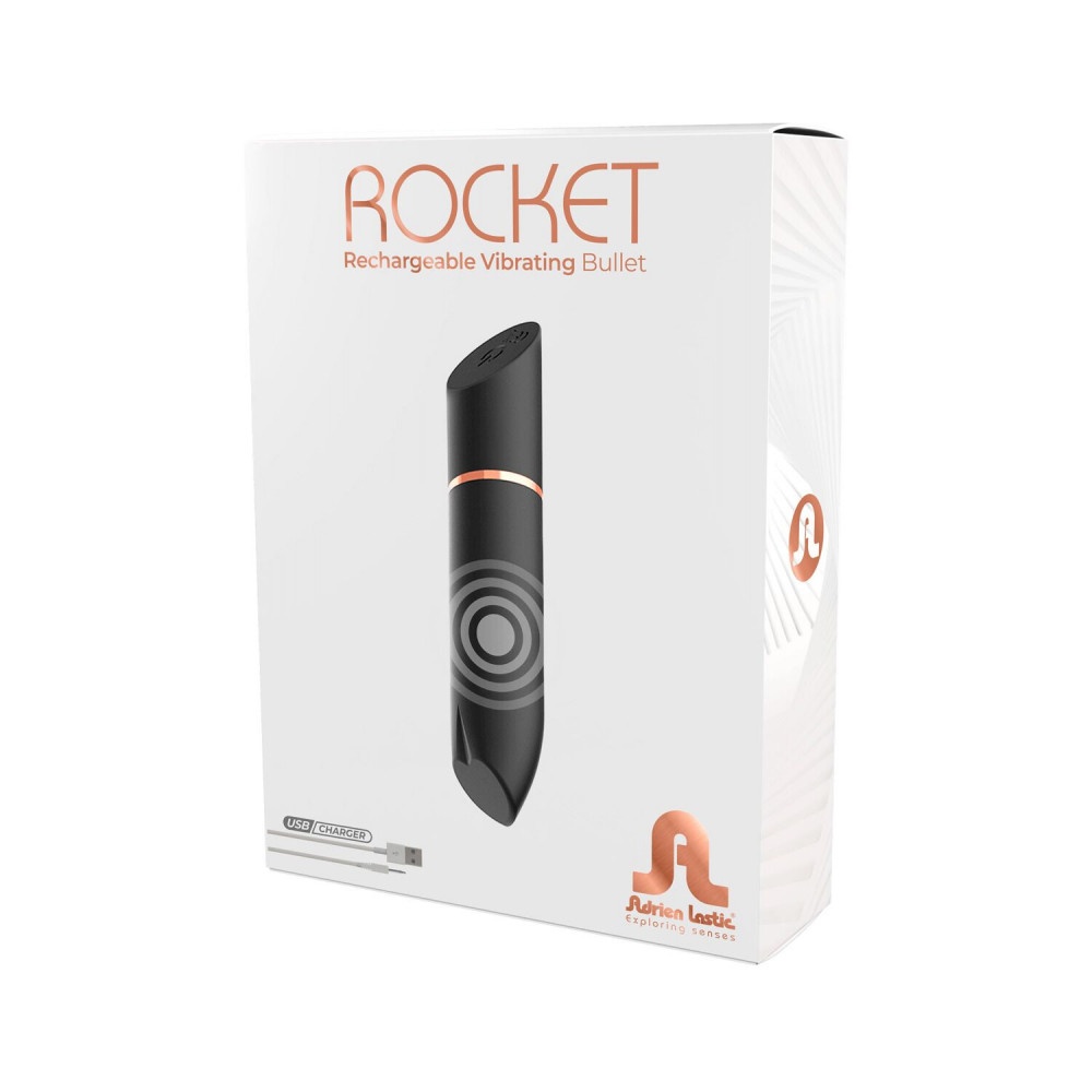 Клиторальный вибратор - Вибропуля в виде помады Adrien Lastic Rocket Black 1