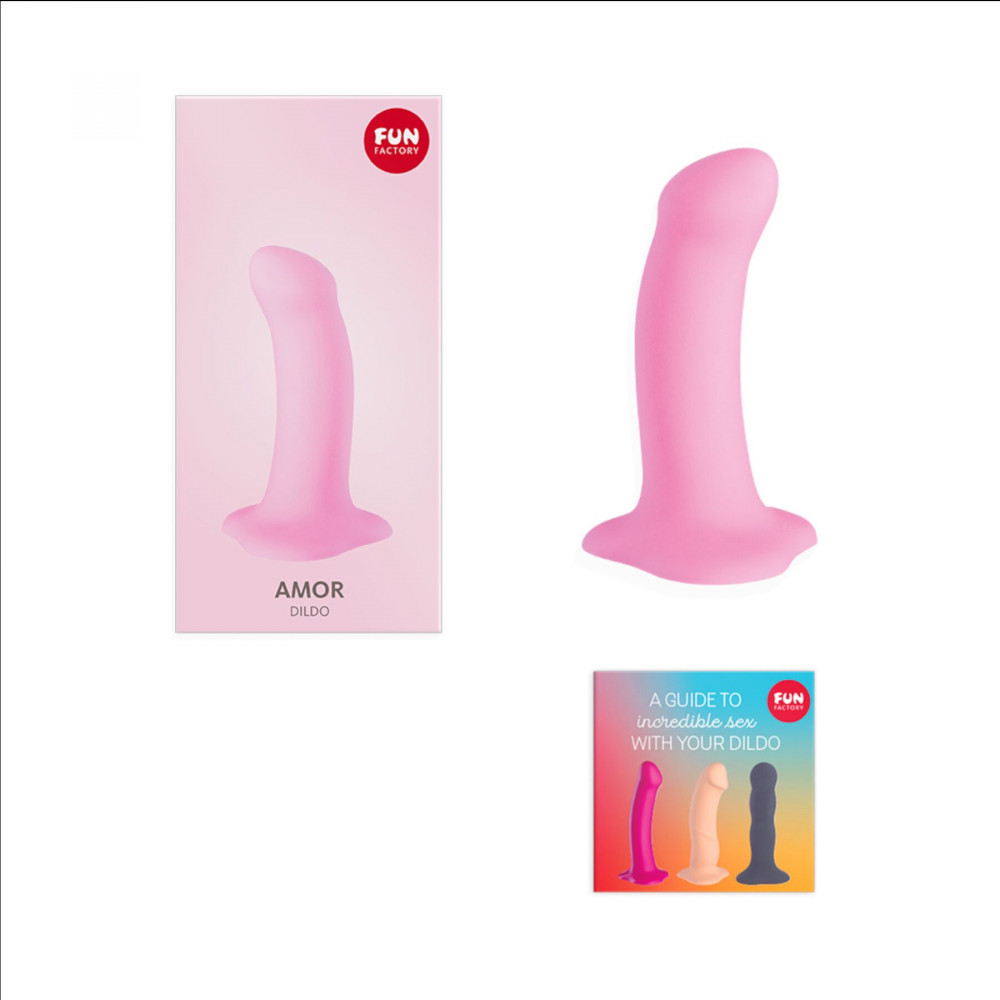 Дилдо - Фаллоимитатор Fun Factory AMOR, розовый, длина 14,6 см, диаметр 3,7 см, изогнутый 2