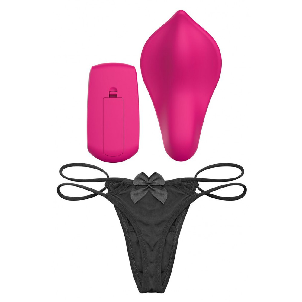 Вибратор - Вибратор в трусики Liebe Panty Vibe Recargable Cerise, нагрев до 39 °C, пульт, трусики в комплекте 3