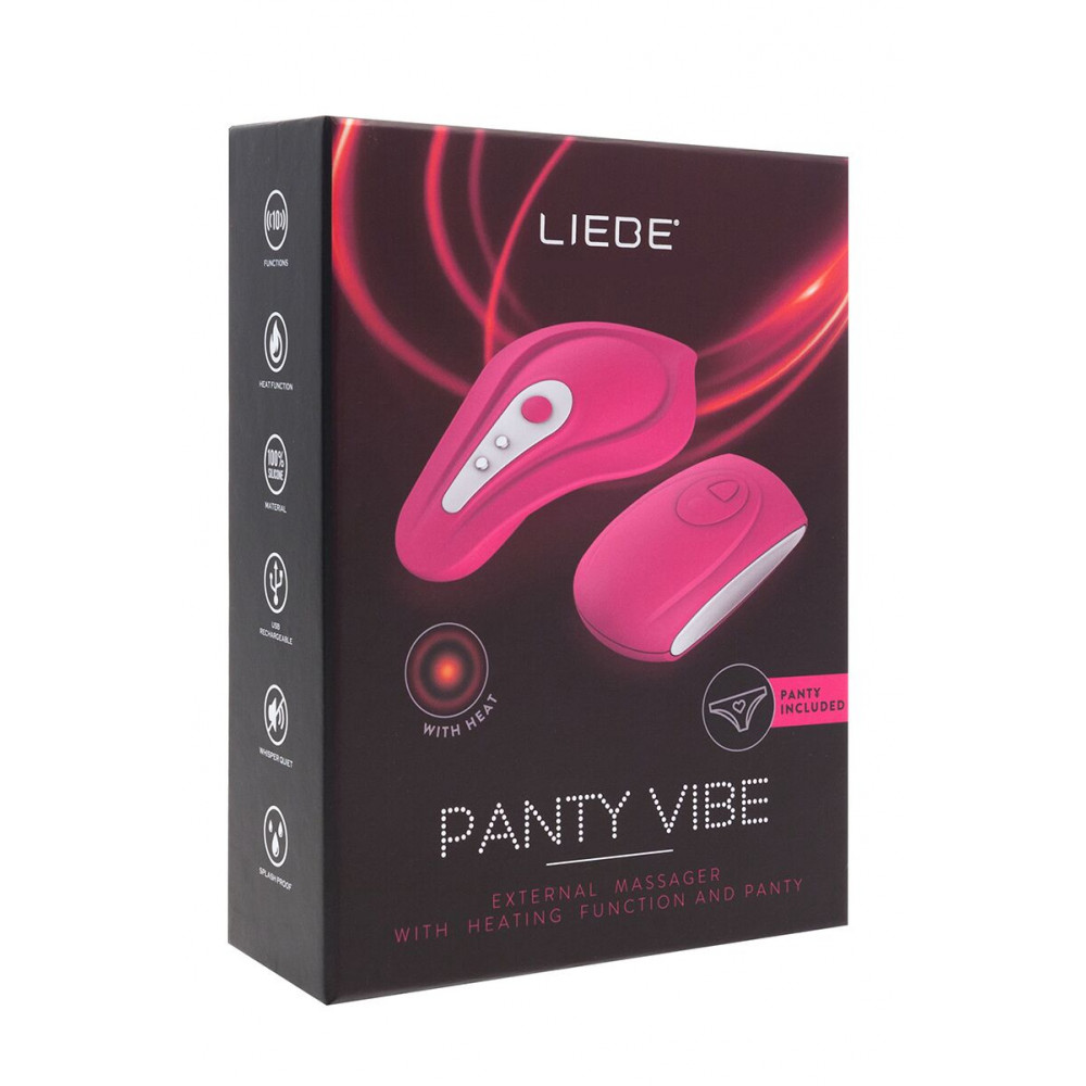 Вибратор - Вибратор в трусики Liebe Panty Vibe Recargable Cerise, нагрев до 39 °C, пульт, трусики в комплекте 4