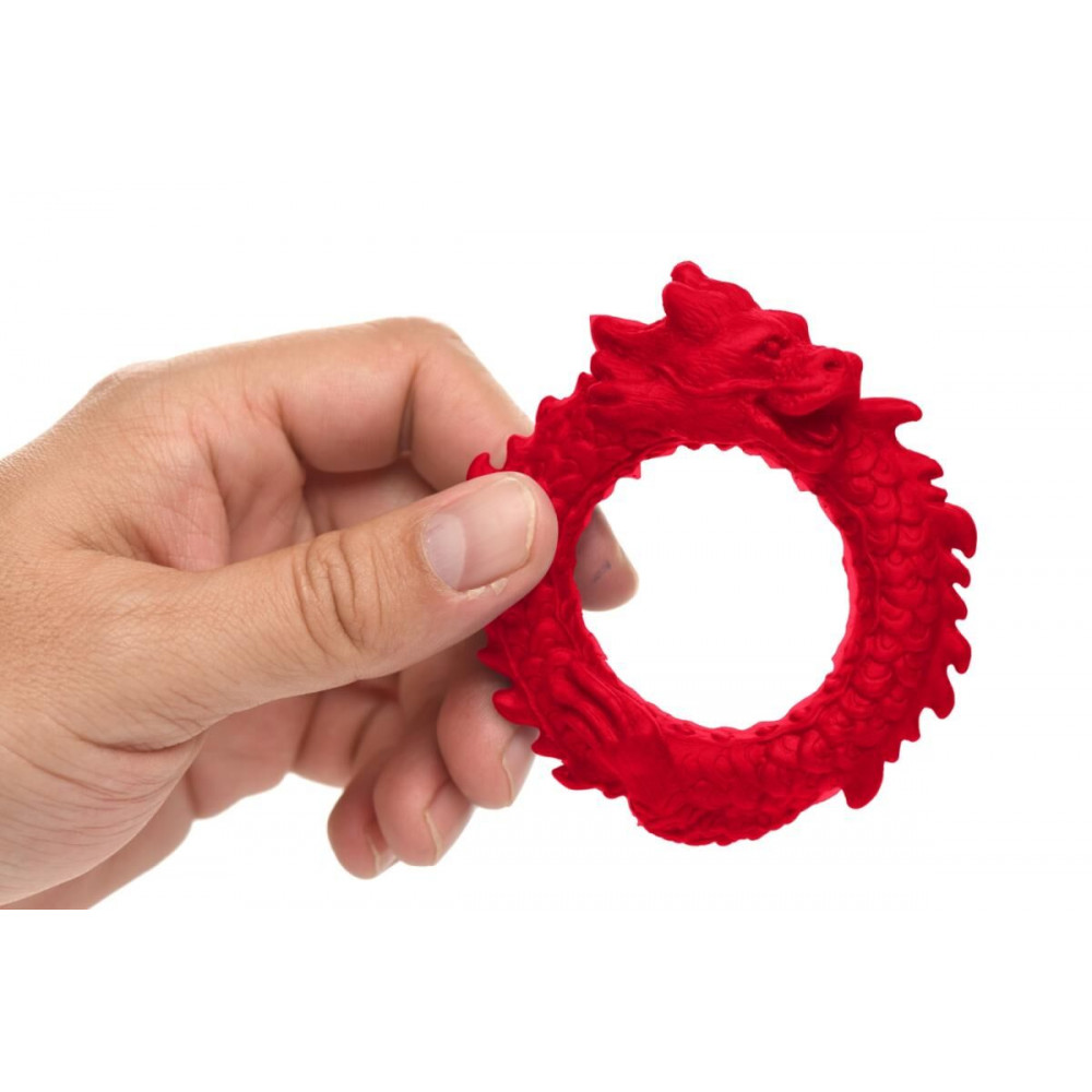 Эрекционное кольцо - Эрекционное кольцо Creature Cocks Rise of the Dragon Silicone Penis Ring - Red 4