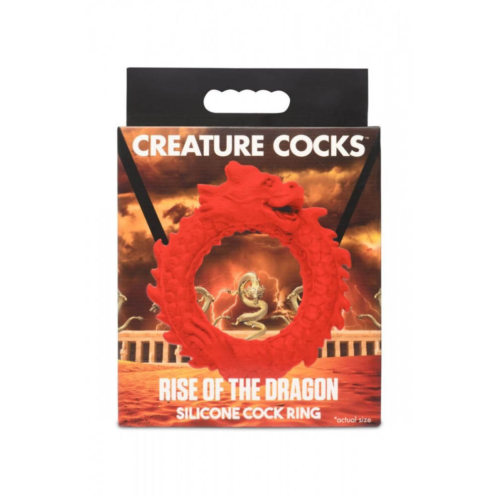 Эрекционное кольцо - Эрекционное кольцо Creature Cocks Rise of the Dragon Silicone Penis Ring - Red 7