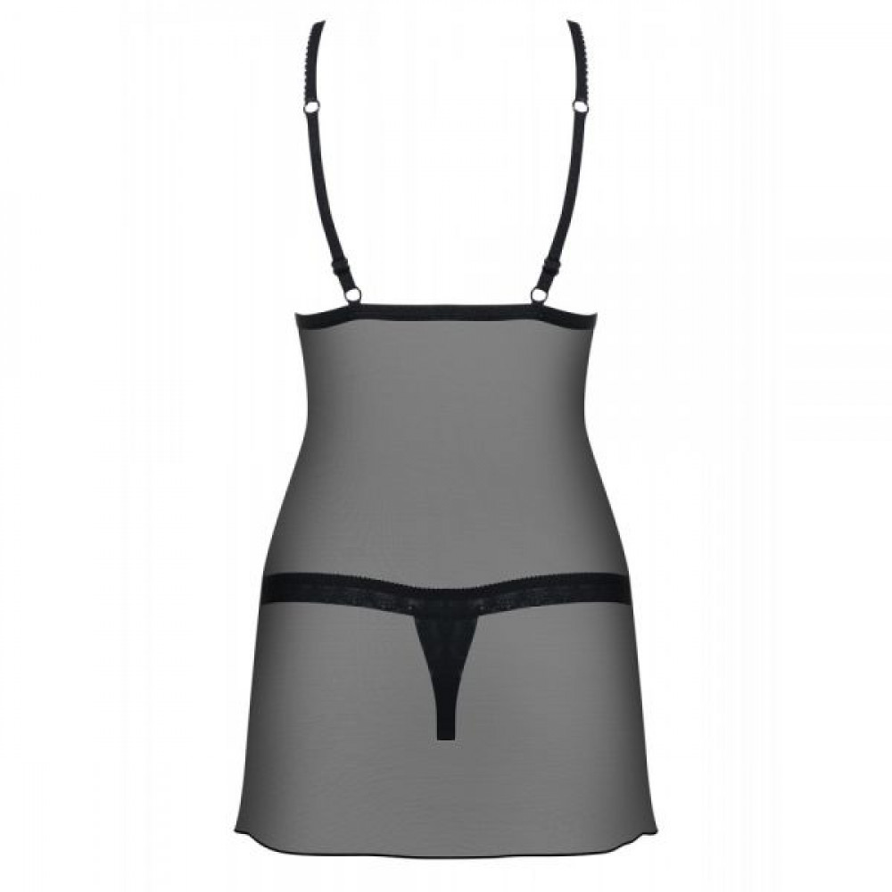 Эротические пеньюары и сорочки - Cорочка Obsessive 865-CHE-1 chemise & thong L\XL 1