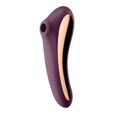 Вакуумный клиторальный стимулятор с вибрацией Satisfyer Dual Kiss wine red