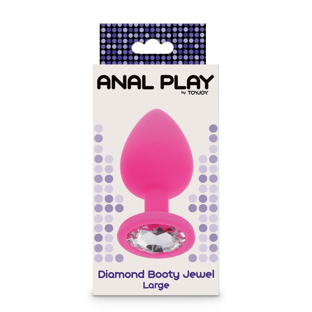 Секс игрушки - Анальная пробка с кристаллом Toy Joy Diamond Booty Jewel розовый, Large 3