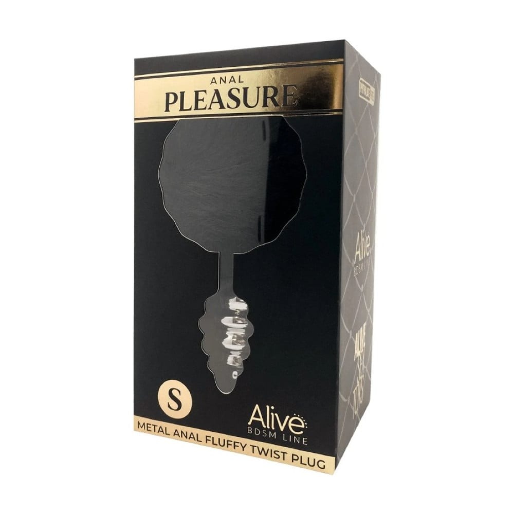 Секс игрушки - Анальная рельефная пробка Alive Anal Pleasure с черным хвостом, L 2