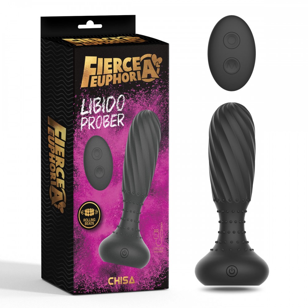 Секс игрушки - Анальная пробка с пультом Chisa Fierce Euphoria Libido Prober, черная