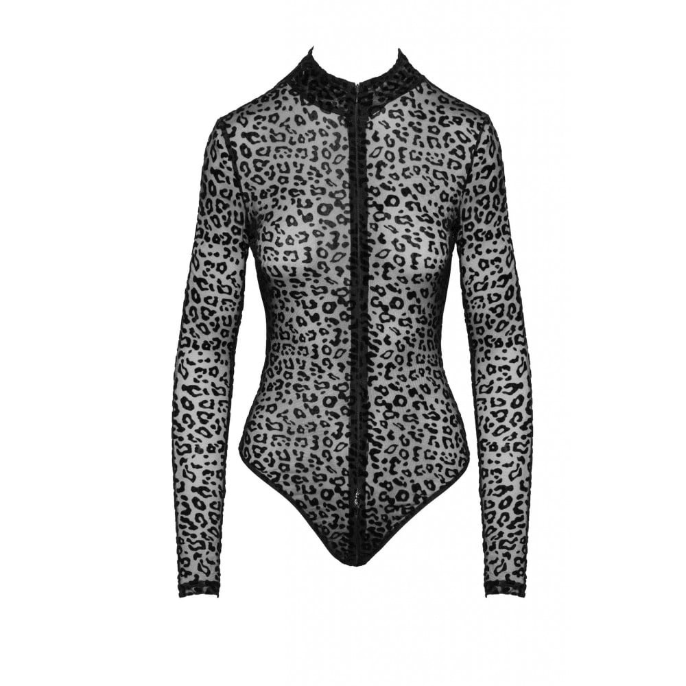 Эротическое боди - Боди сексуальное с леопардовым принтом M F287 Noir Handmade 2