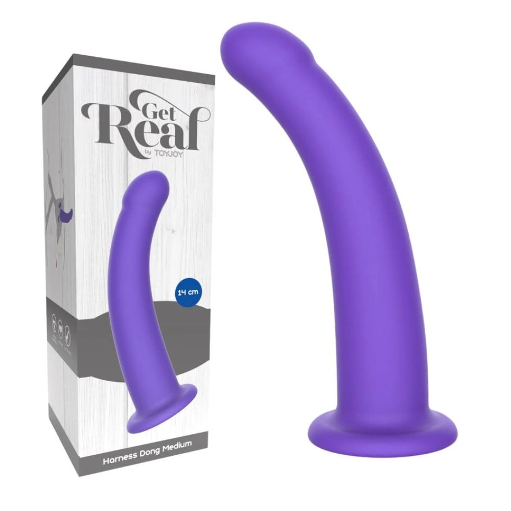 Секс игрушки - Фаллоимитатор страпон на присоскеToyJoy Get Real Silicone Harness Dong фиолетовый, М