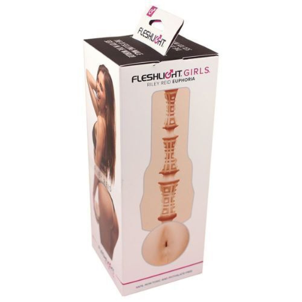 Секс игрушки - Мастурбатор анус в колбе Fleshlight Girls Riley Reid Euphoria Signature Butt, киберкожа, телесный 6