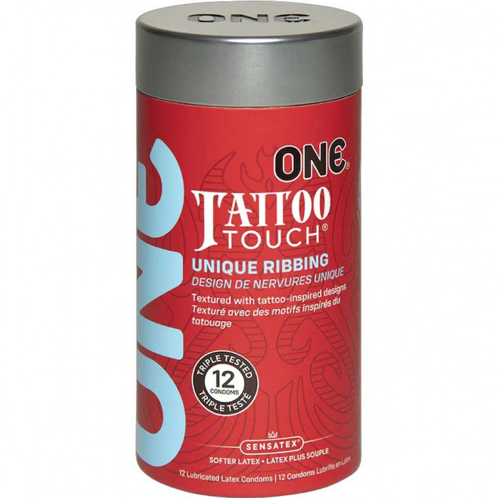 Лубриканты - Набор презервативов ONE Tattoo Touch разноцветные (цена за упаковку 12 шт)