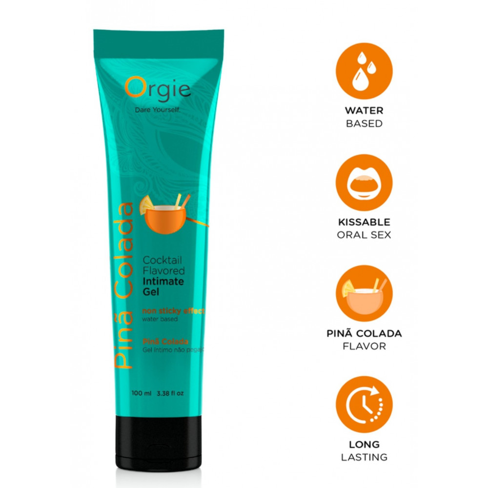 Лубриканты - Оральный лубрикант Orgie Cocktail Flavored Intimate Gel - Pina Colada , 100 ml 3