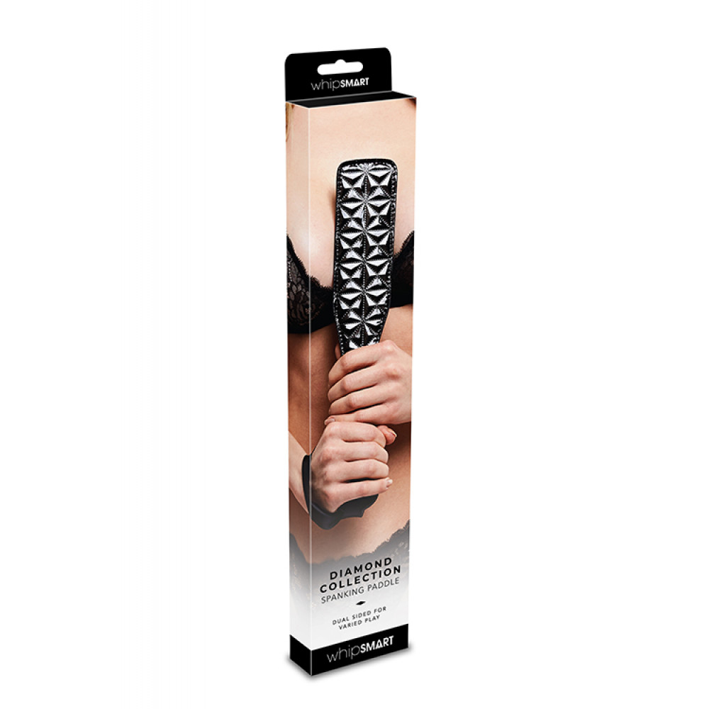 Плети, стеки, флоггеры, тиклеры - Шлепалка с алмазной текстурой WHIPSMART DIAMOND PADDLE BLACK 2