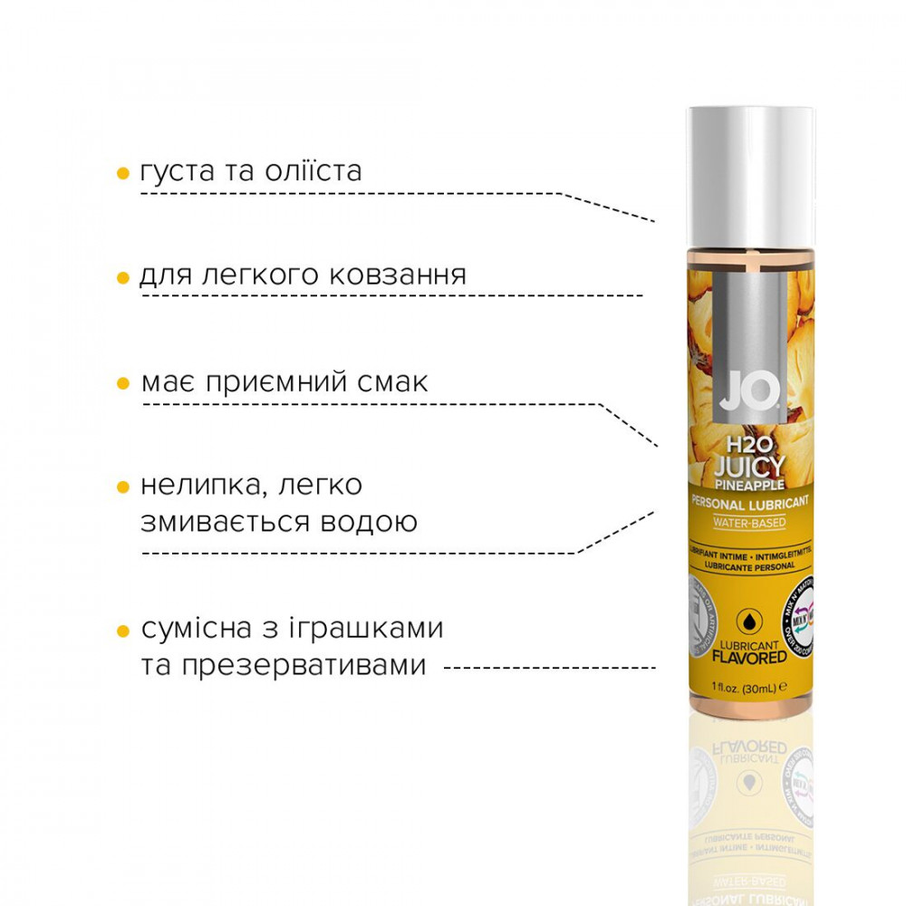 Оральные смазки - Смазка на водной основе System JO H2O — Juicy Pineapple (30 мл) без сахара, растительный глицерин 3
