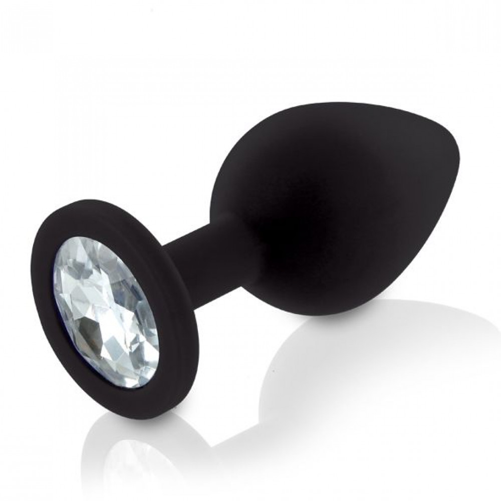 Наборы анальных пробок - Набор анальных пробок с кристаллом Rianne S: Booty Plug Set Black, диаметр 2,7см, 3,5см, 4,1см 2