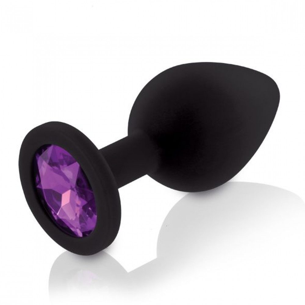 Наборы анальных пробок - Набор анальных пробок с кристаллом Rianne S: Booty Plug Set Black, диаметр 2,7см, 3,5см, 4,1см 4