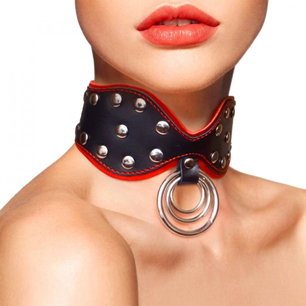 Ошейники, поводки - Ошейник из натуральной кожи Art of Sex -  Collar Butterfly