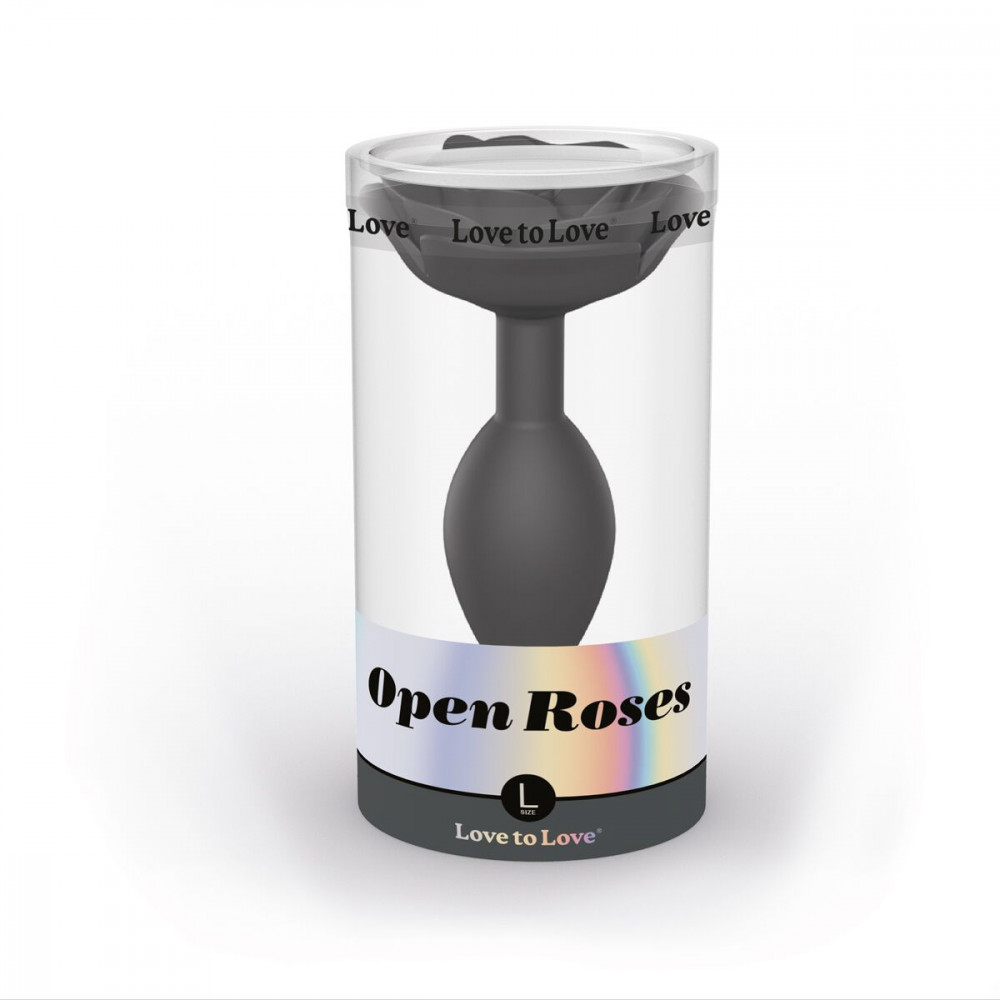 Анальная пробка - Силиконовая анальная пробка Love To Love OPEN ROSES L SIZE - BLACK ONYX 2