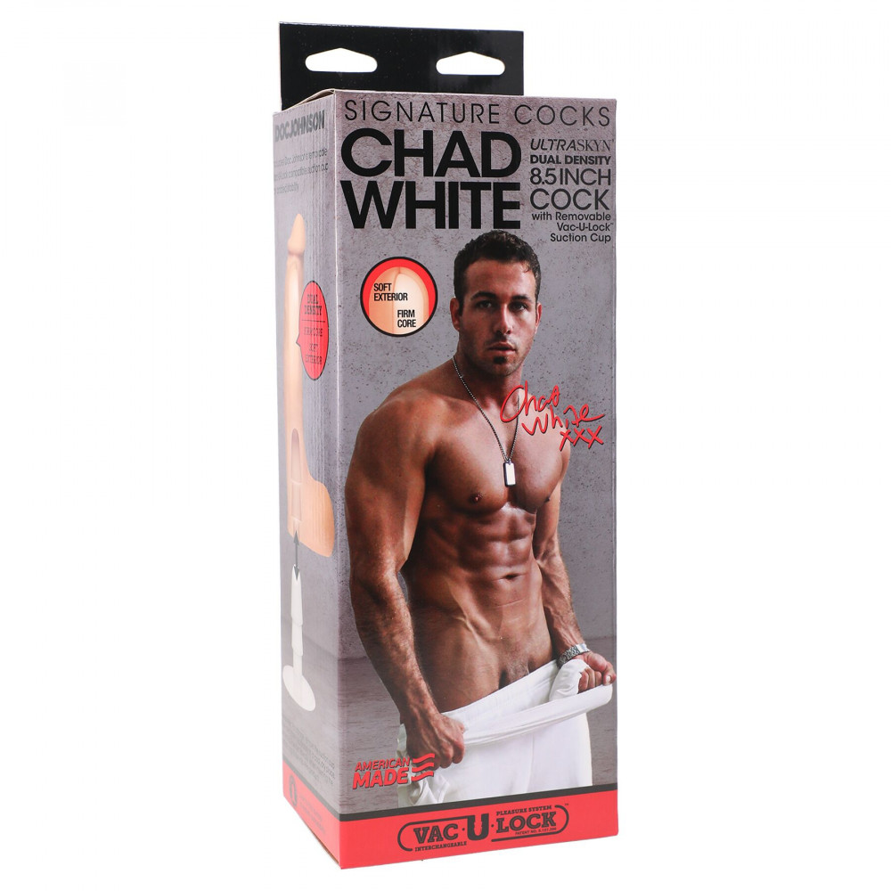 Фаллоимитаторы на присоске, двойные - Фаллоимитатор Doc Johnson Signature Cocks – Chad White 8,5 inch UltraSkyn 1