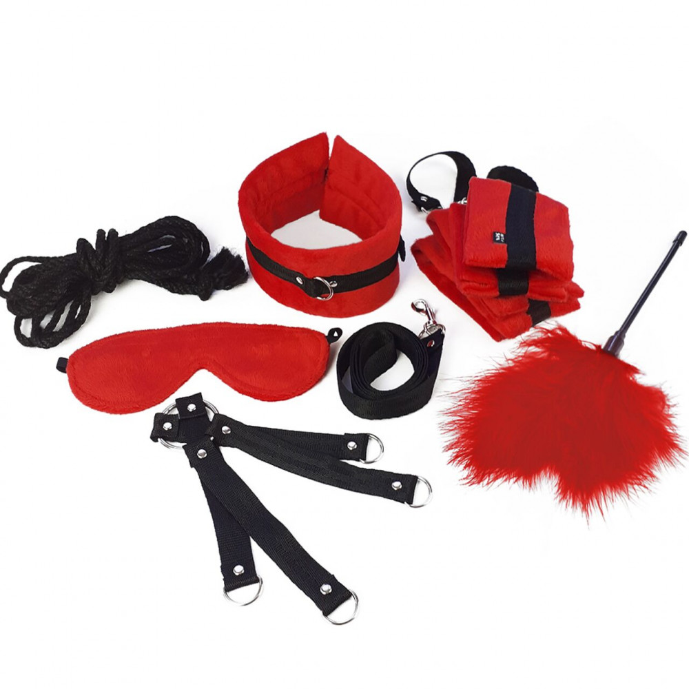 Наборы для БДСМ - Набор БДСМ Art of Sex - Soft Touch BDSM Set, 9 предметов, Красный 2