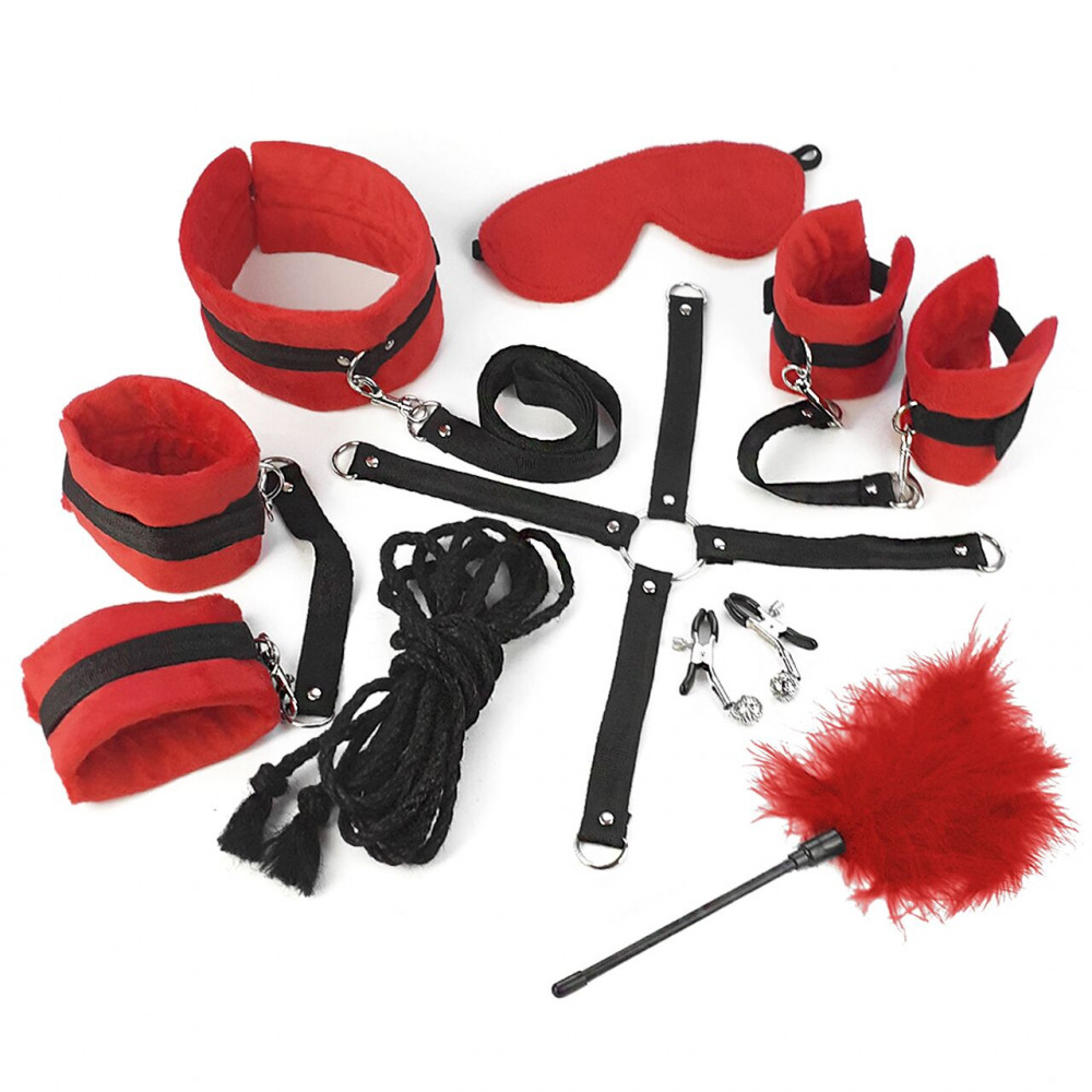 Наборы для БДСМ - Набор БДСМ Art of Sex - Soft Touch BDSM Set, 9 предметов, Красный 1