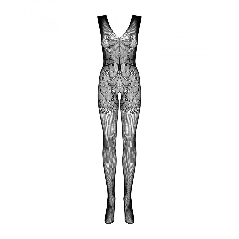 Бодистокинг - Бодистокинг Obsessive Bodystocking F234 S/M/L, абстрактный рисунок, глубокое декольте 3