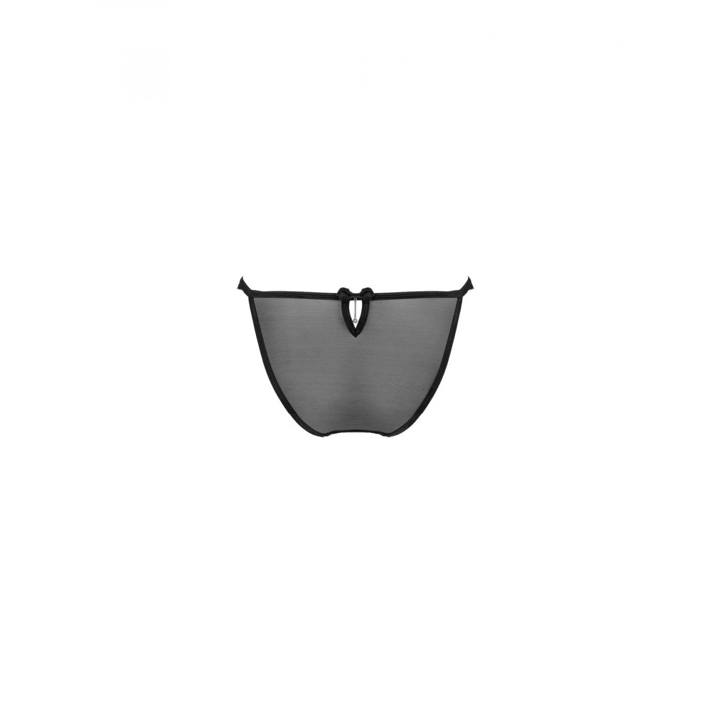 Сексуальные трусики - Полупрозрачные трусики с подвеской Obsessive Ivannes panties black S/M, черные 2