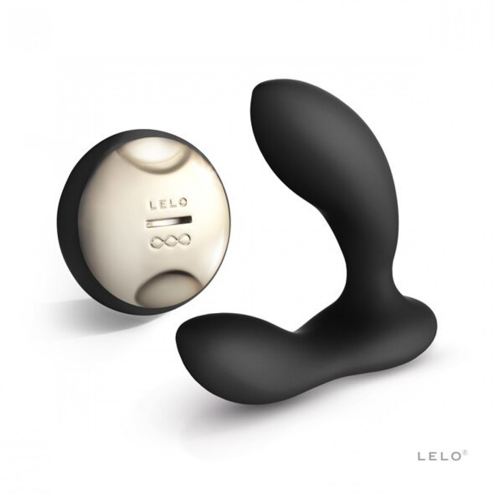 Массажёры простаты с вибрацией - Массажер простаты LELO Hugo Black, 2 мотора, пульт ДУ, управление движением