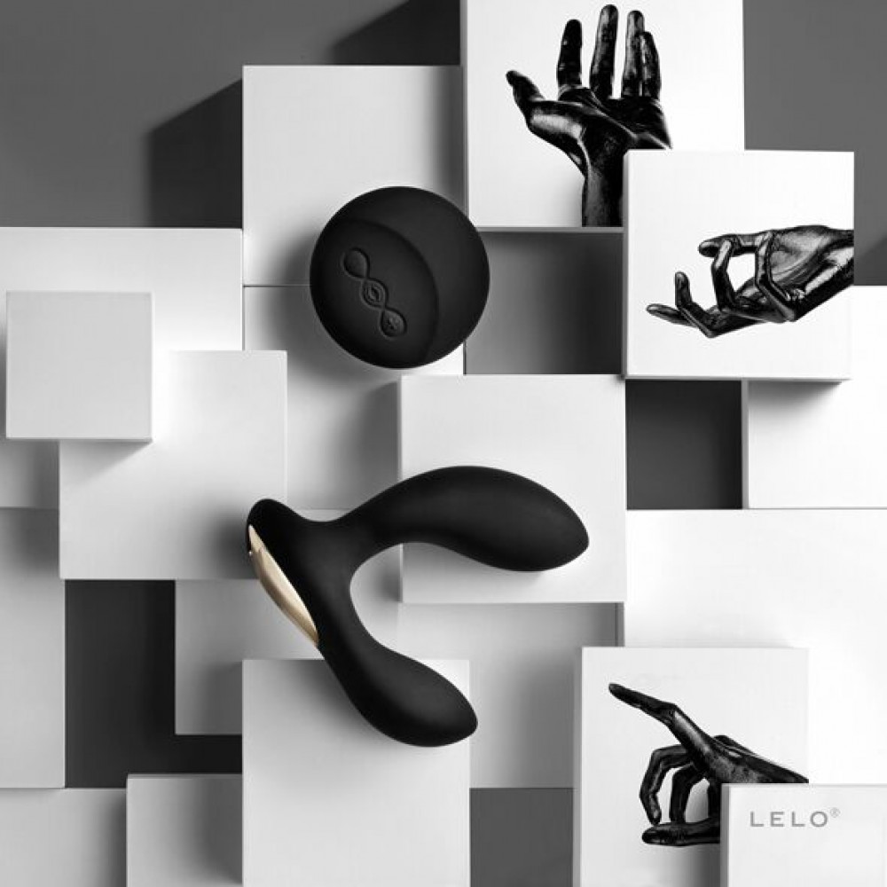 Массажёры простаты с вибрацией - Массажер простаты LELO Hugo Black, 2 мотора, пульт ДУ, управление движением 1