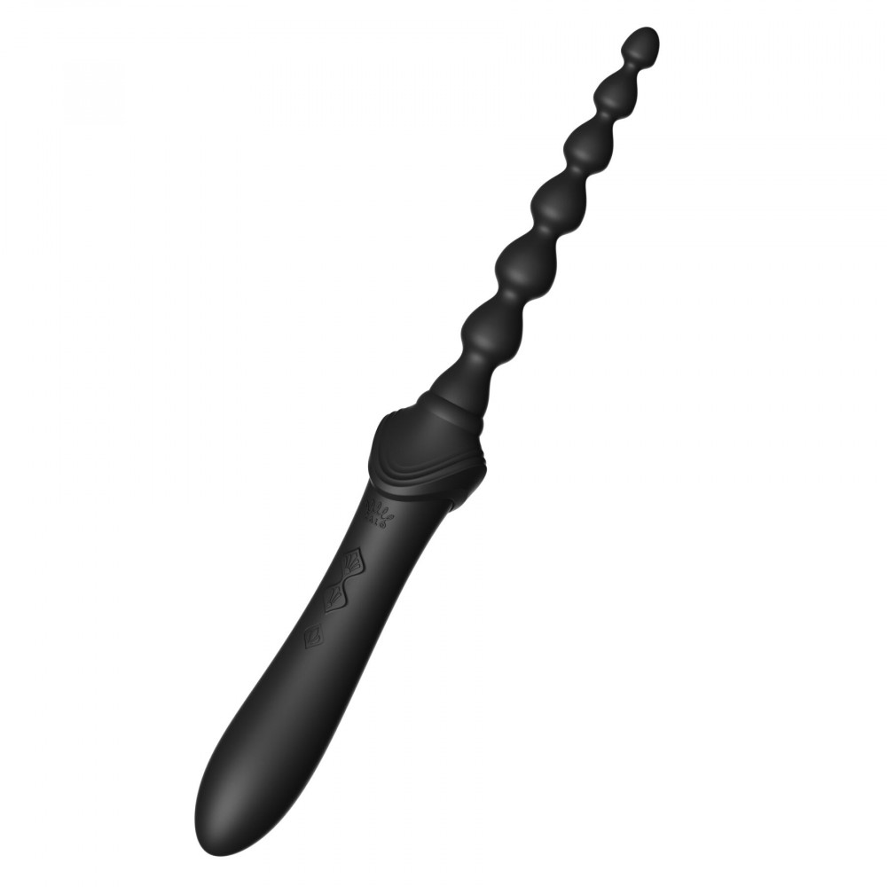 Клиторальный вибратор - Мультифункциональный вибратор Zalo — Bess 2 Obsidian Black, 4 насадки, подогрев 6