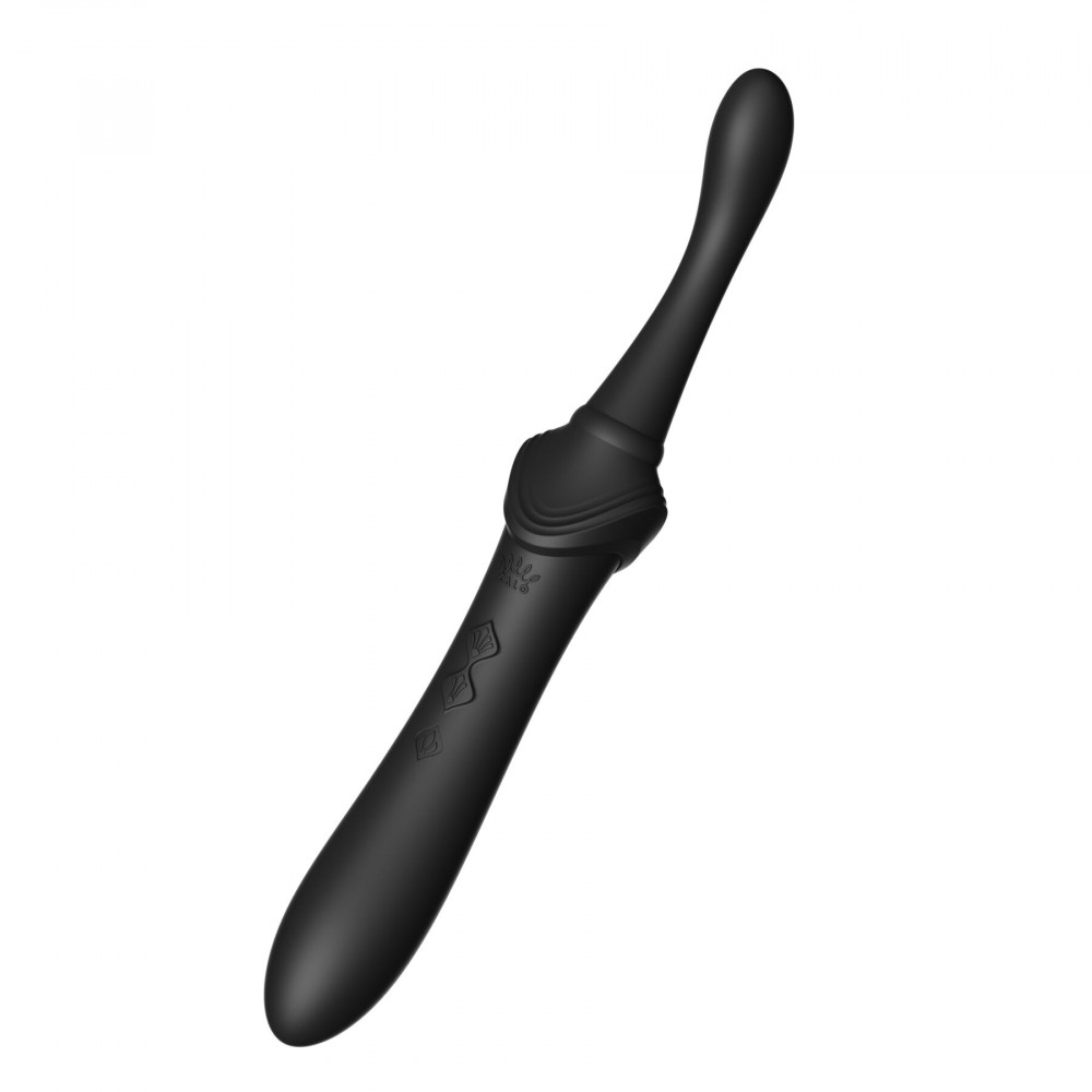 Клиторальный вибратор - Мультифункциональный вибратор Zalo — Bess 2 Obsidian Black, 4 насадки, подогрев 5