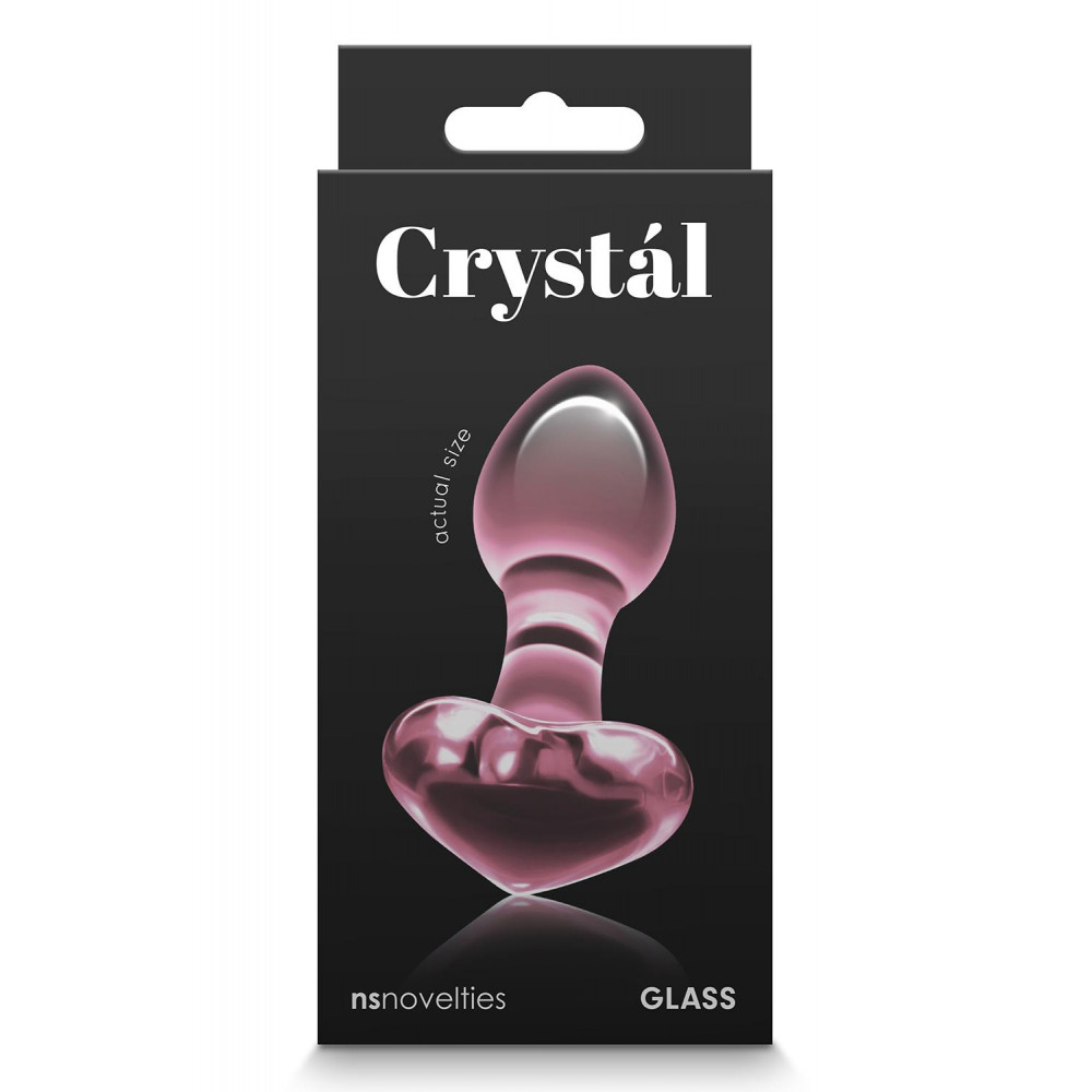 Анальная пробка - Стеклянная пробка NS Novelties CRYSTAL HEART PINK 2