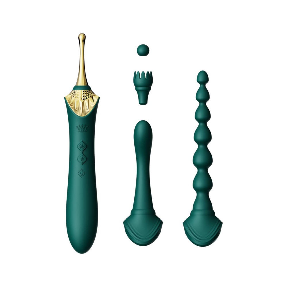 Клиторальный вибратор - Вибратор двухсторонний универсальный ZALO BESS2 Turquoise Green 15
