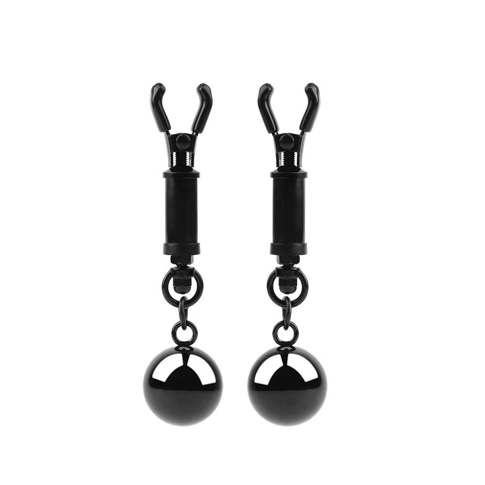  - Зажимы для сосков Chisa Sins Inquisition Playful Weighted Nipple Clamps с грузиками, черные 1