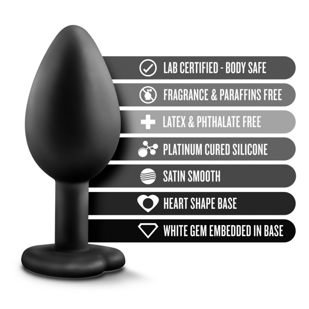 Анальная пробка со стразом - Анальная пробка с камнем Blush TEMPTASIA BLING PLUG SMALL BLACK 6