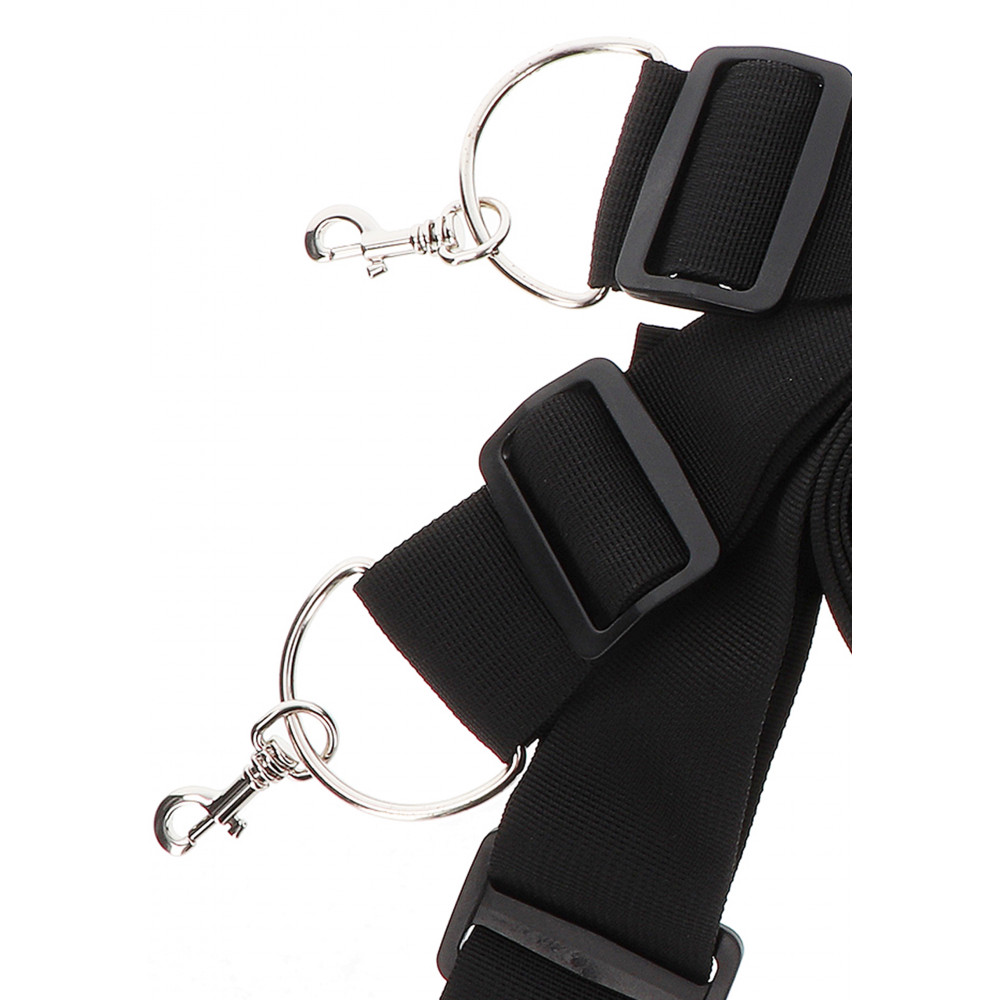 БДСМ игрушки - Фиксаторы на кровать с карабинами. черные Bed Restraints Taboom 3