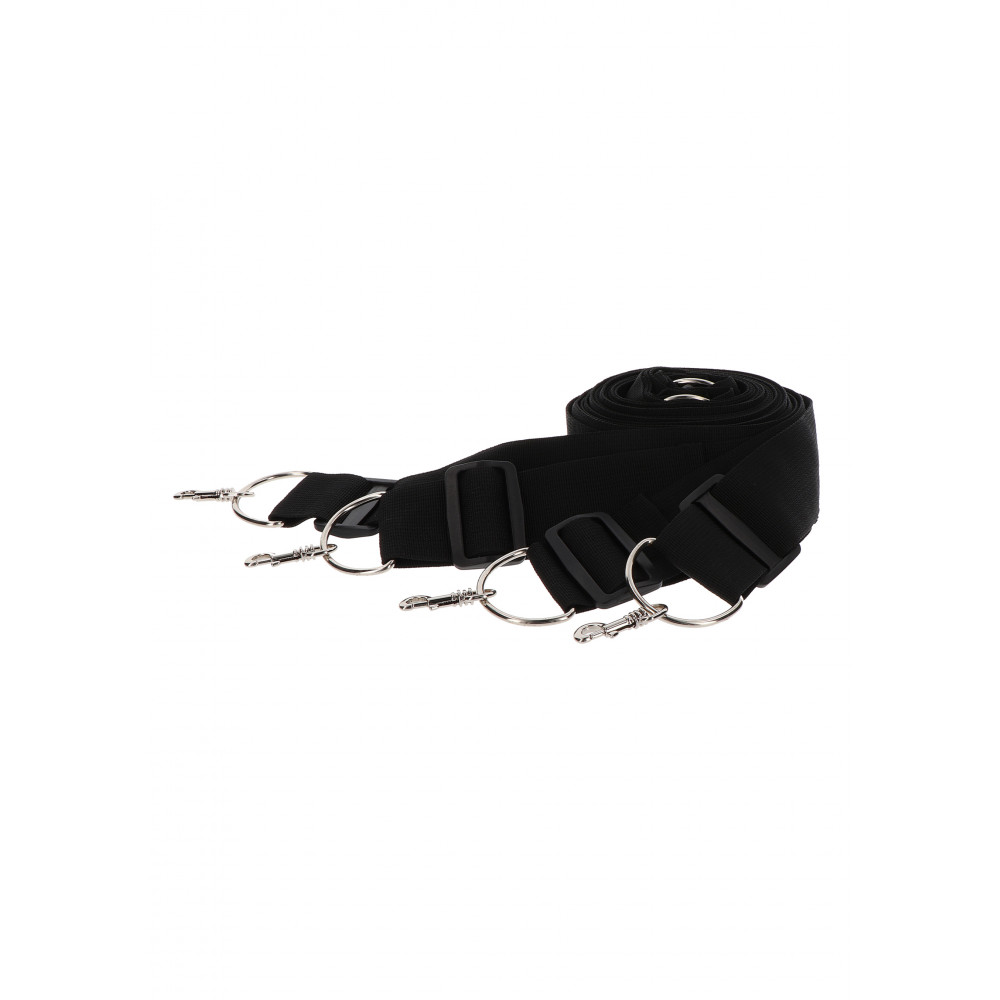 БДСМ игрушки - Фиксаторы на кровать с карабинами. черные Bed Restraints Taboom 4