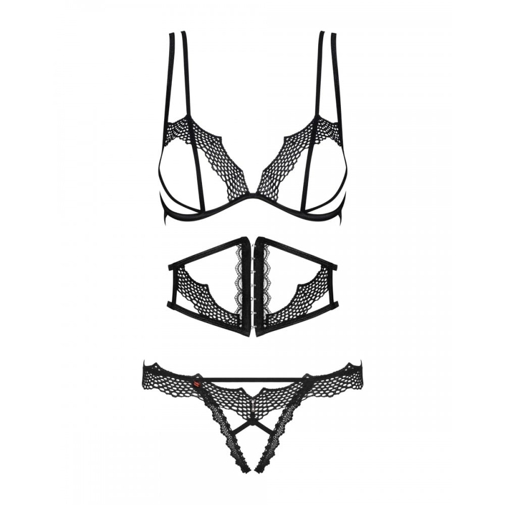 Эротическое белье - Комплект Obsessive Bravelle wyczarny L/XL 4
