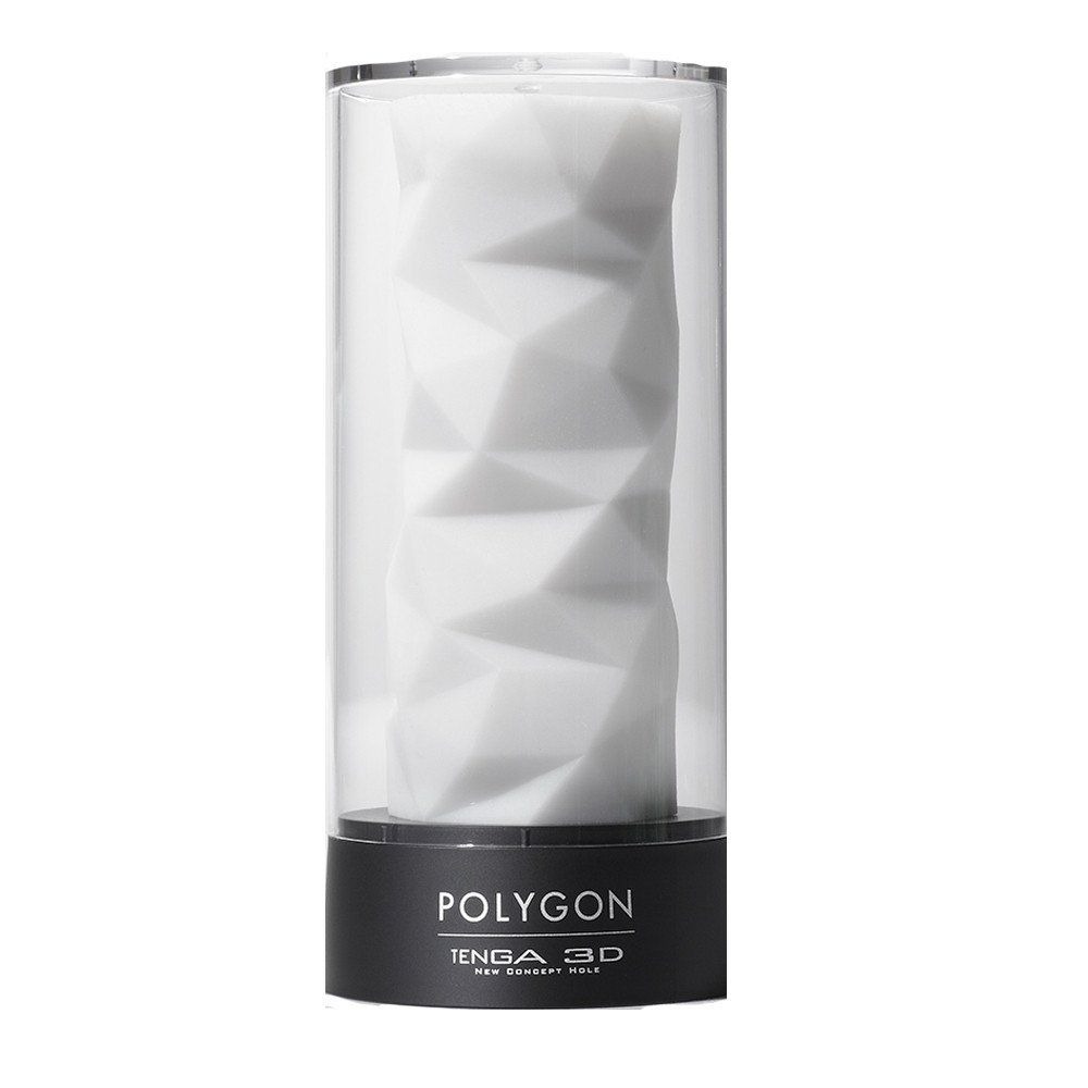 Секс игрушки - Мастурбатор хай-тек рельефный Polygon 3D Tenga, белый, 15 х 7 см