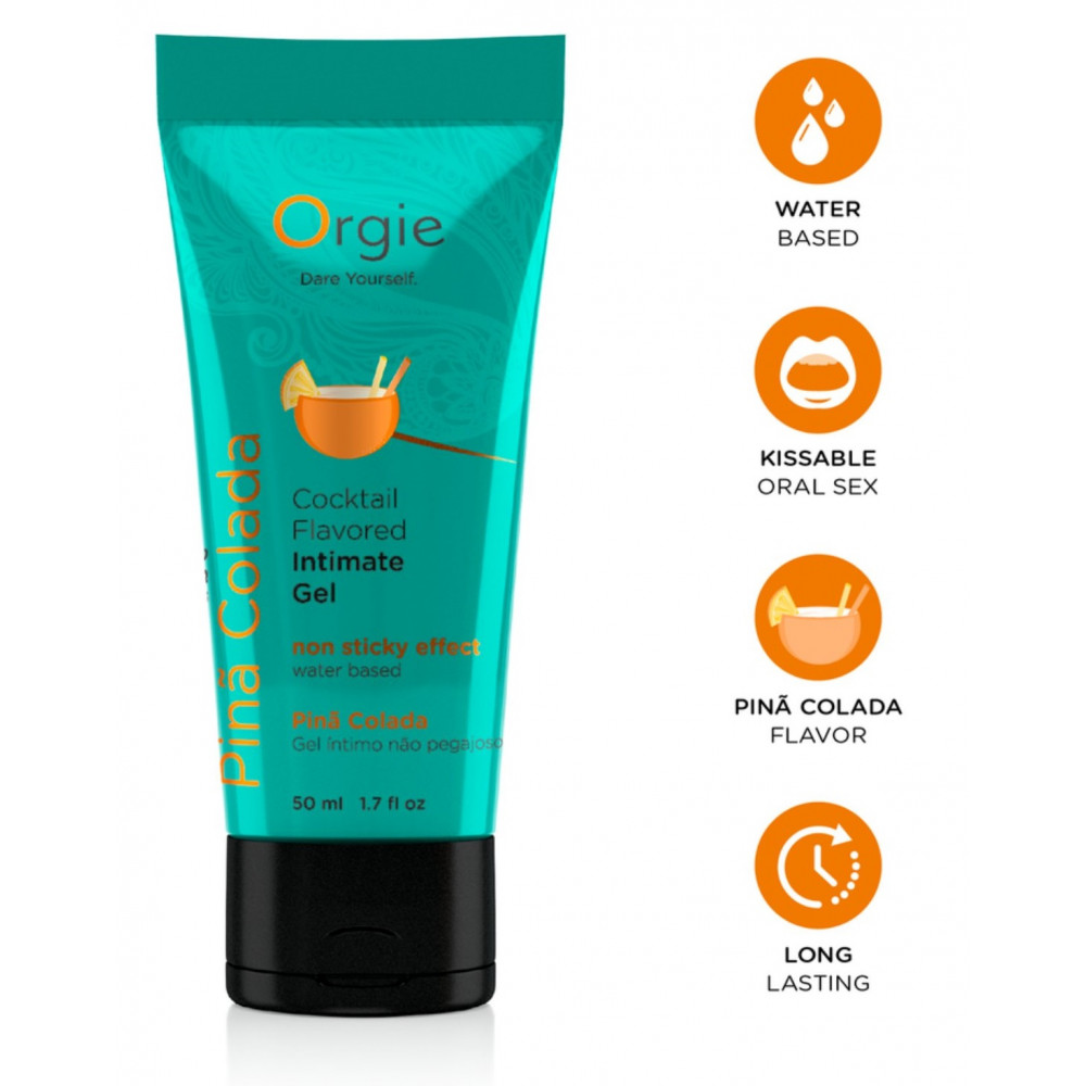 Лубриканты - Оральный лубрикант Orgie Cocktail Flavored Intimate Gel - Pina Colada , 50 ml 3