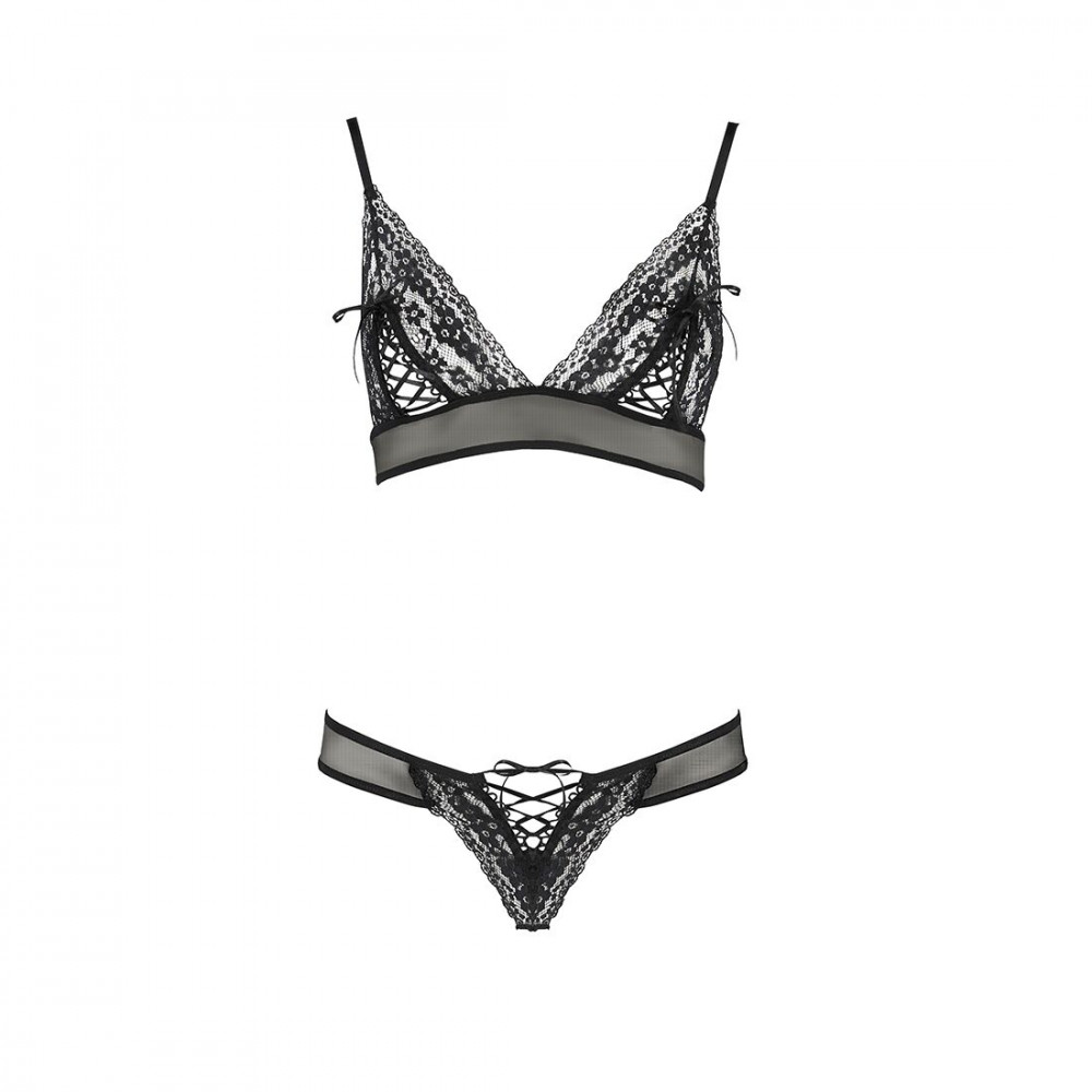 Эротические комплекты - Комплект белья ERZA SET black XXL/XXXL - Passion: лиф и трусики 2